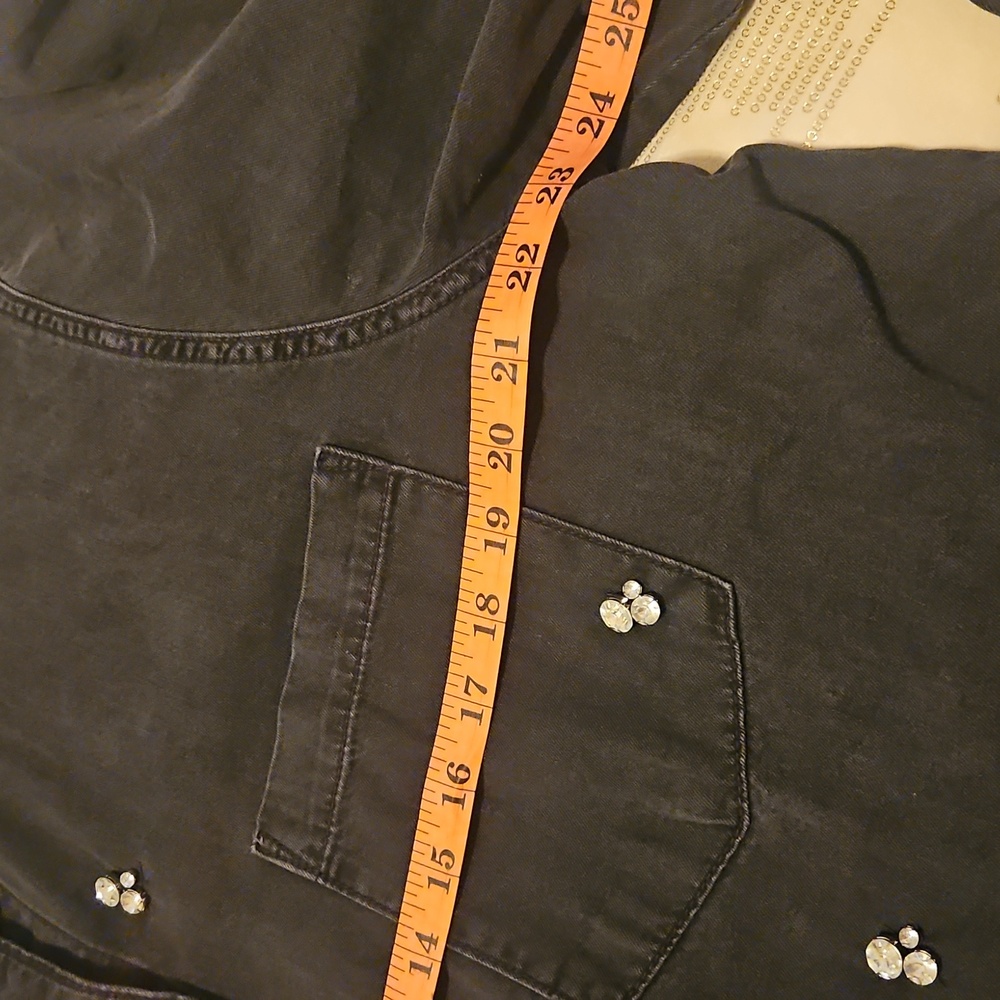 Black Button-Up With Rhinestones - Picture 7 of 9